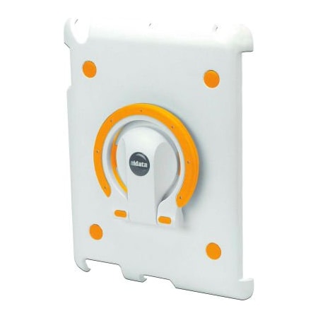 Aidata SpinStand Multifunction Stand for iPad 2, White Shell with White and Orange Ring ISP202WO